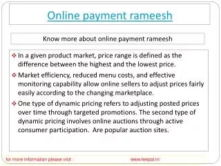 Feepal give batter services of online payment rameesh