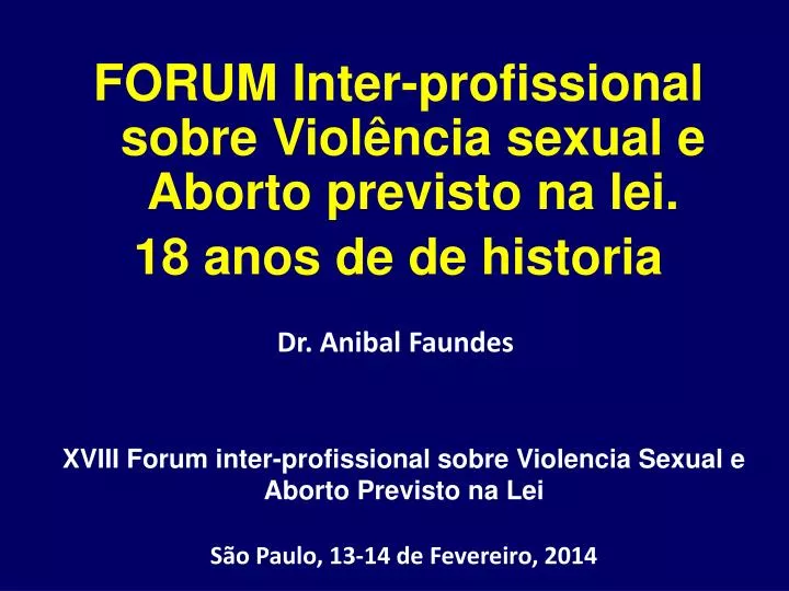 dr anibal faundes