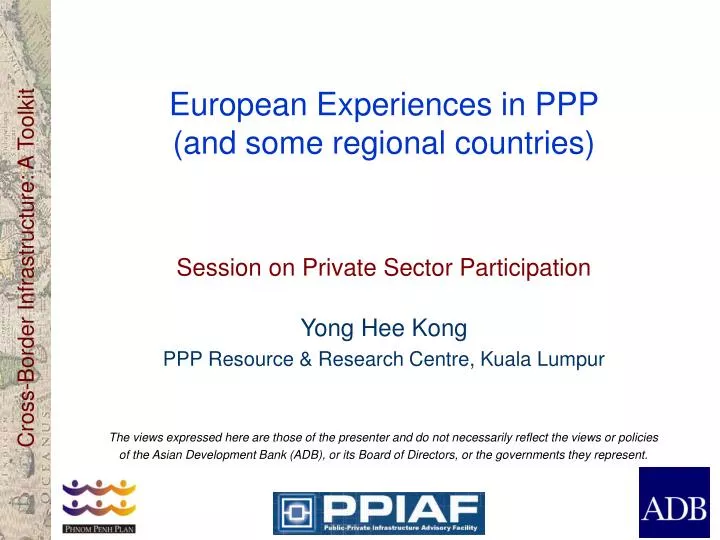 european experiences in ppp and some regional countries