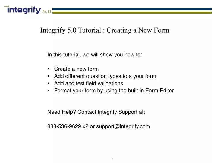 integrify 5 0 tutorial creating a new form
