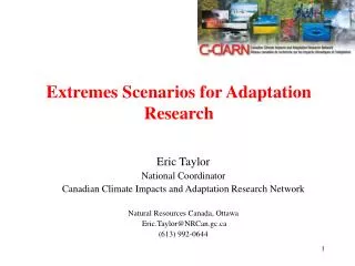 Extremes Scenarios for Adaptation Research