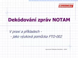 dek dov n zpr v notam