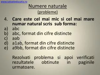 numere naturale probleme