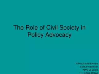 the role of civil society in policy advocacy