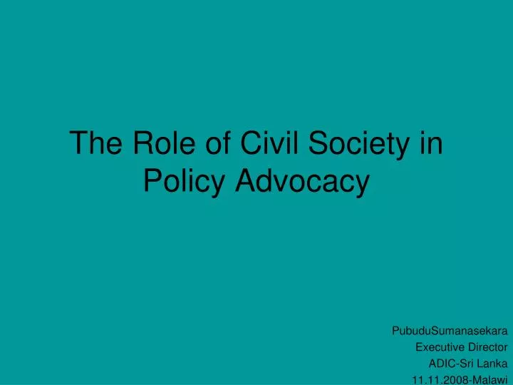 the role of civil society in policy advocacy