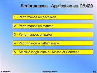 performances application au dr420