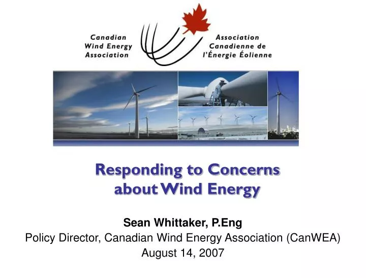 responding to concerns about wind energy