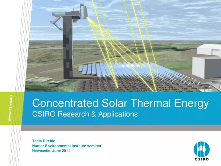 concentrated solar thermal energy csiro research applications