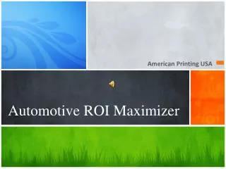 Automotive ROI Maximizer