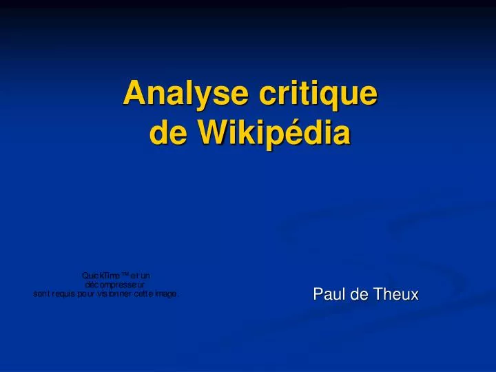 analyse critique de wikip dia