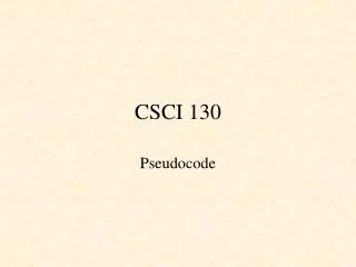 CSCI 130