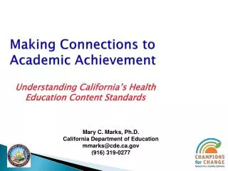 Making Connections to Academic Achievement