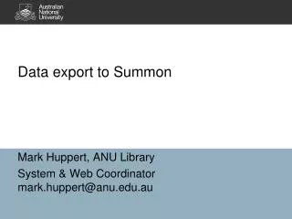 Data export to Summon