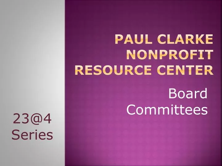 paul clarke nonprofit resource center