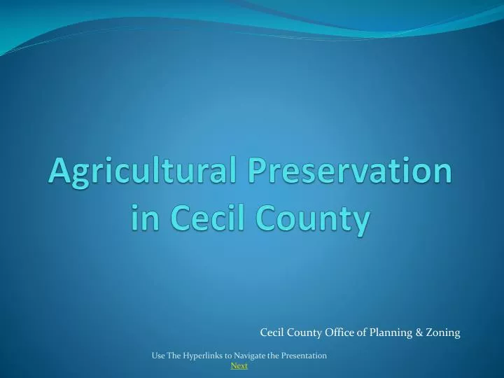 agricultural preservation in cecil county