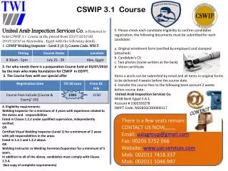 CSWIP 3.1 Course