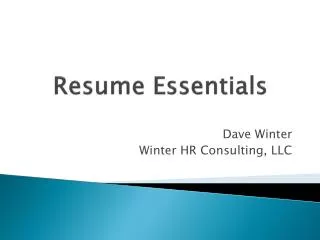 Resume Essentials