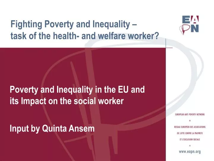 fighting poverty and inequality task of the health and welfare worker