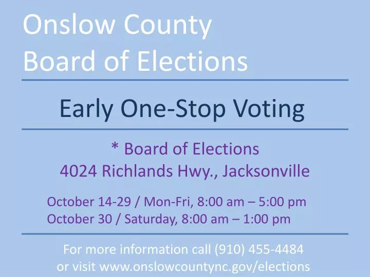 onslow county board of elections