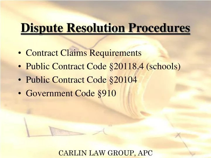 dispute resolution procedures