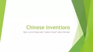 Chinese Inventions