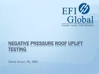 negative pressure Roof uplift testing