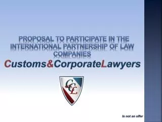 Proposal to participate in the international partnership of law companies