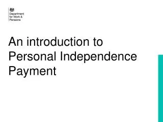 An introduction to Personal Independence Payment