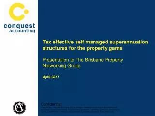 Tax effective self managed superannuation structures for the property game