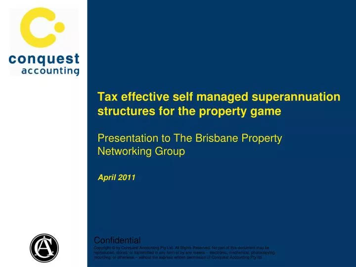 tax effective self managed superannuation structures for the property game