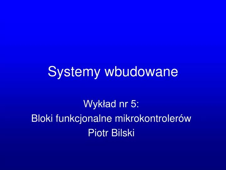 systemy wbudowane