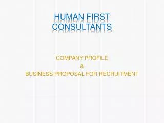 HUMAN FIRST CONSULTANTS