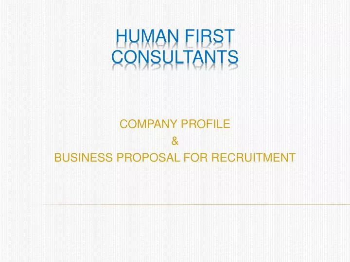 company profile business proposal for recruitment