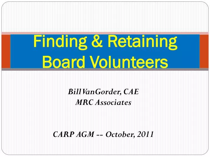 finding retaining board volunteers