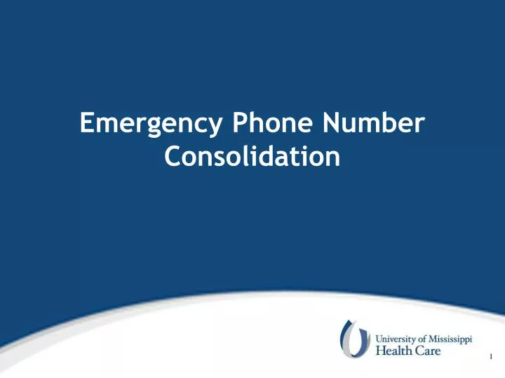 emergency phone number consolidation