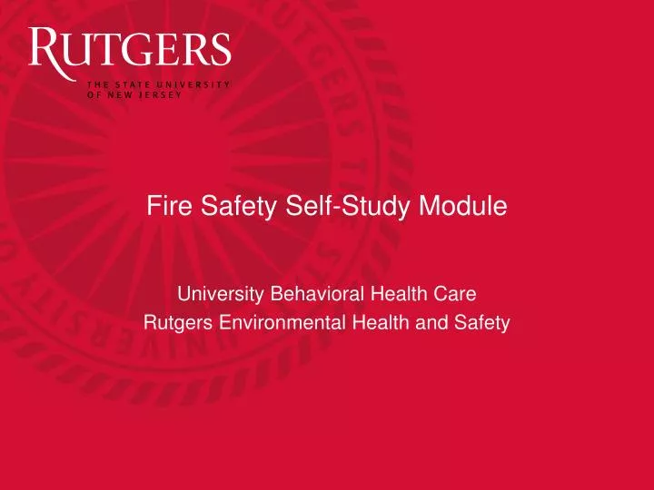 fire safety self study module