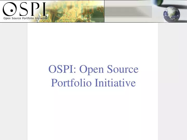 ospi open source portfolio initiative