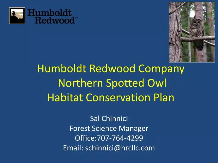 humboldt redwood company northern spotted owl habitat conservation plan