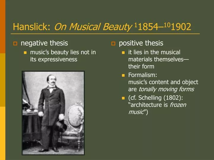 hanslick on musical beauty 1 1854 10 1902