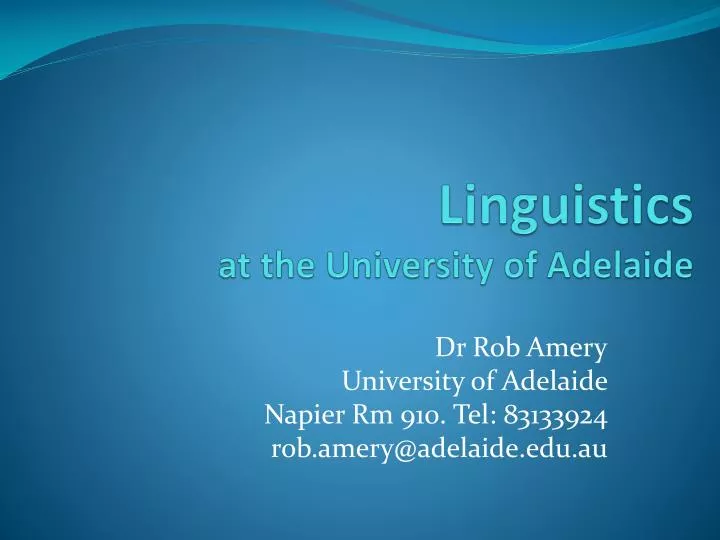 linguistics at the university of adelaide