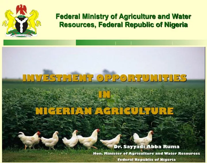 federal ministry of agriculture and water resources federal republic of nigeria