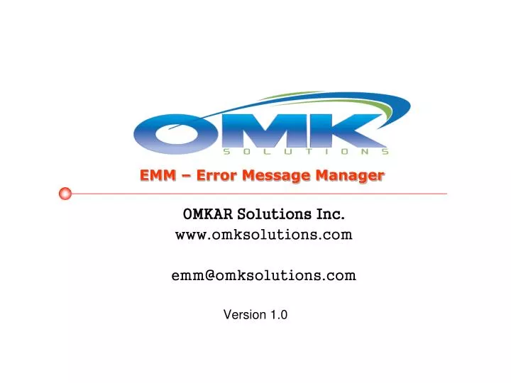 omkar solutions inc www omksolutions com emm@omksolutions com