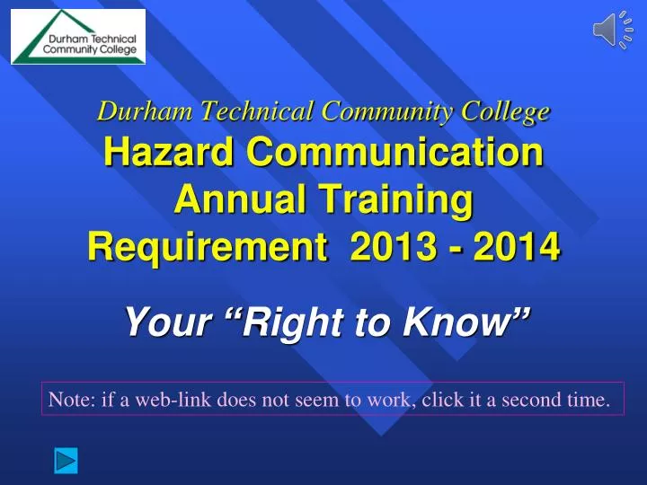 durham technical community college hazard communication annual training requirement 2013 2014