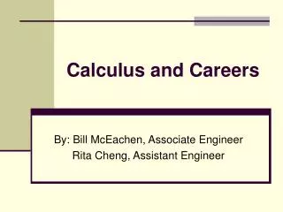 Calculus and Careers