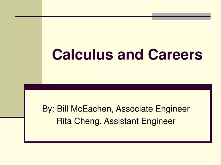 calculus and careers