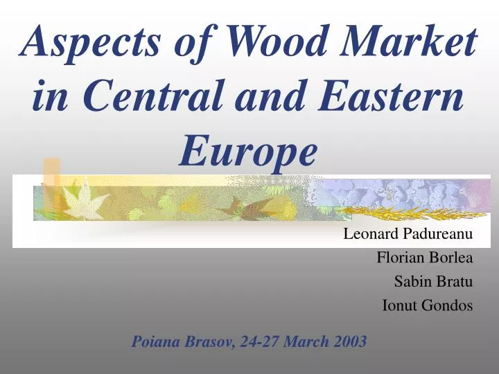 aspects of wood market in central and eastern europe