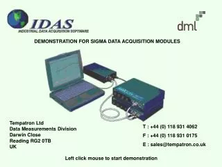 DEMONSTRATION FOR SIGMA DATA ACQUISITION MODULES