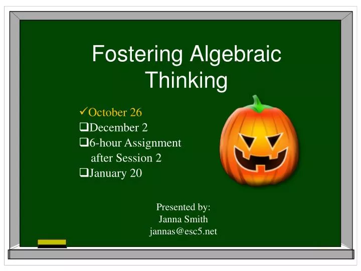 fostering algebraic thinking