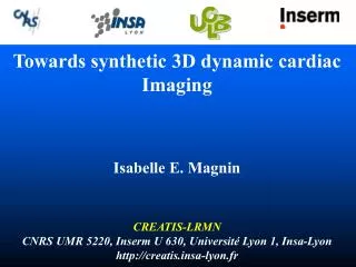 Towards synthetic 3D dynamic cardiac Imaging Isabelle E. Magnin CREATIS-LRMN