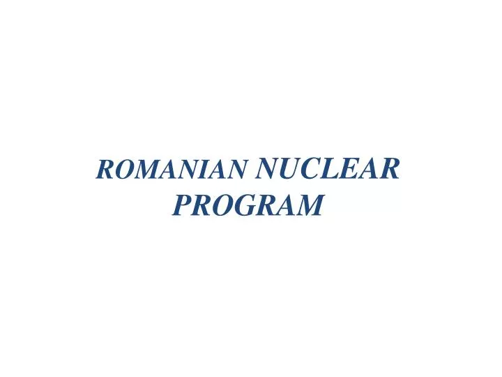 romanian nuclear program